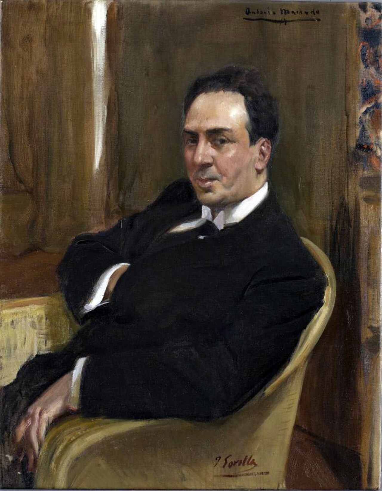 Retrato de Antonio Machado pintado por Joaquín Sorolla