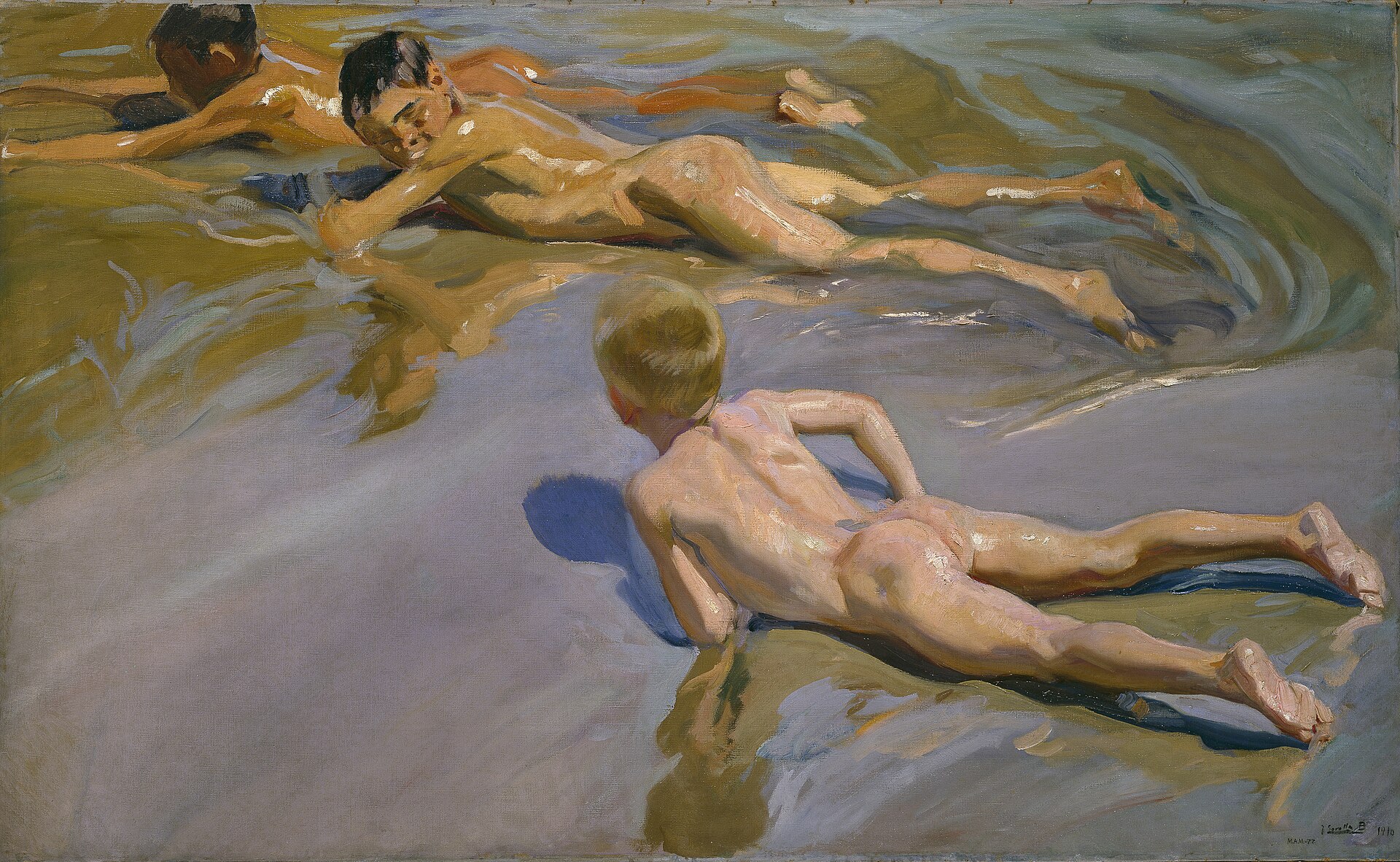 Chicos en la playa, cuadro de Joaquín Sorolla, 1910