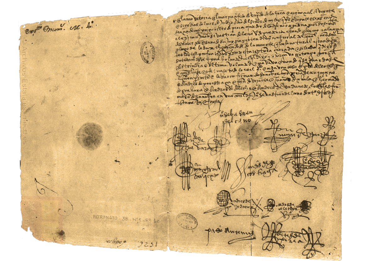 Última página del testamento de Juan Sebastián Elcano